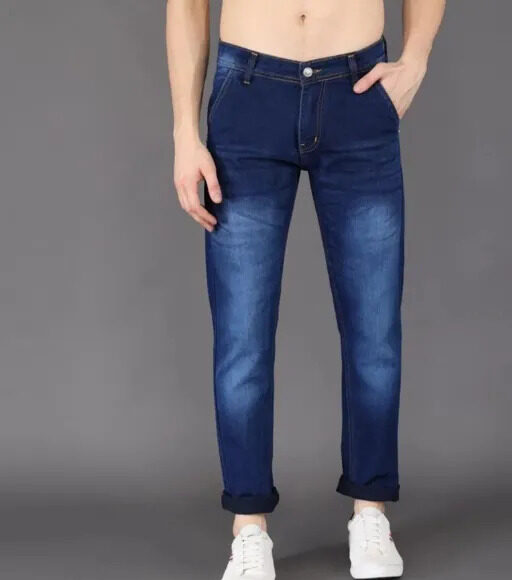 Designer Dark Blue Cross Pocket Denim Jeans
