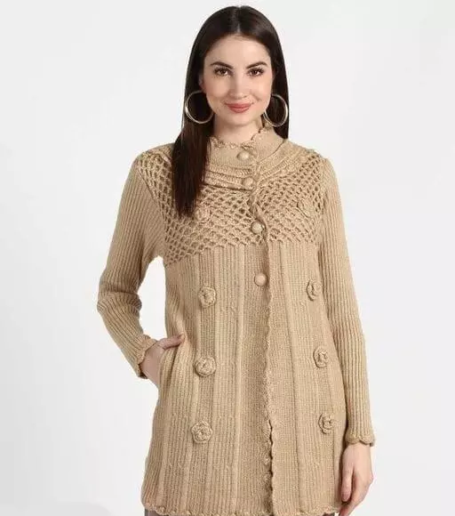 Designer Knitted Brown Sweater