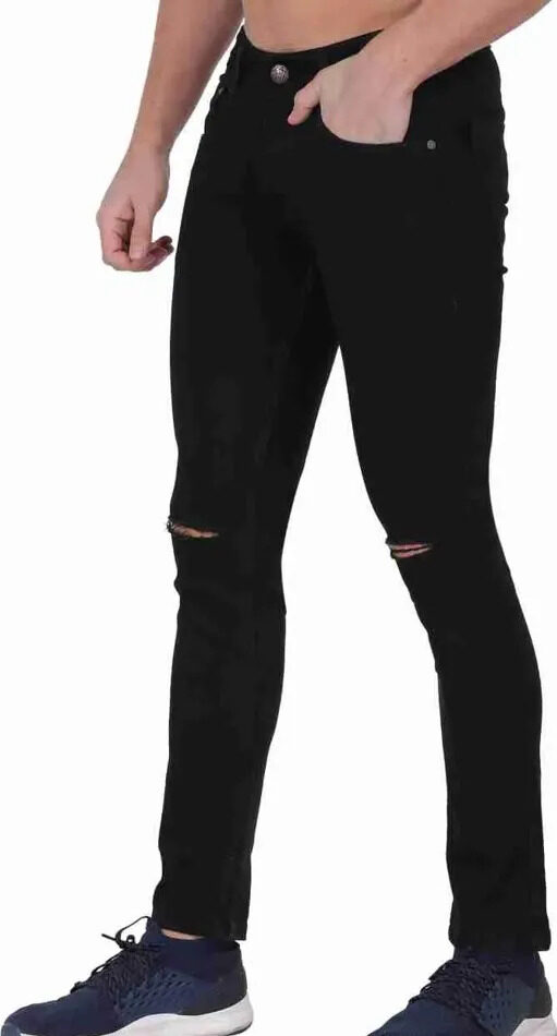 Designer Black Knee cut Jeans