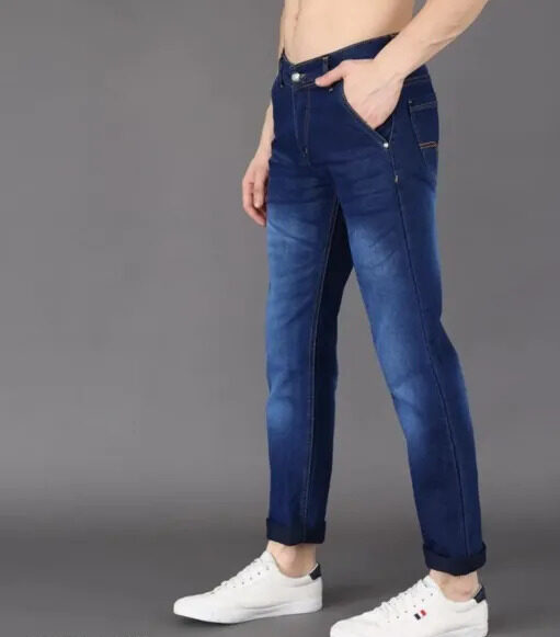 Designer Dark Blue Cross Pocket Denim Jeans