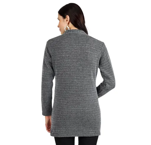 Women's Super Soft Blazer Style Full Sleeve Long Coat