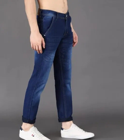 Designer Dark Blue Cross Pocket Denim Jeans