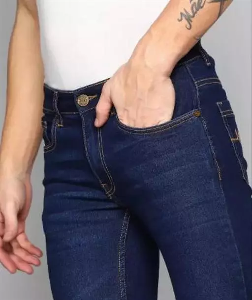 Dennie Foste Mens Carbon Blue Denim Jeans