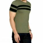 Striped Men Round Neck Half Sleeves T-Shirt
