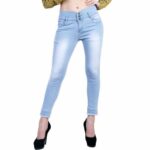 Drragon Women High Waist 3 Button Funky Jeans