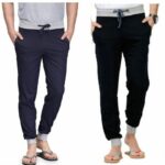 Men's Casual Solid Track Pants (Pack of 2)