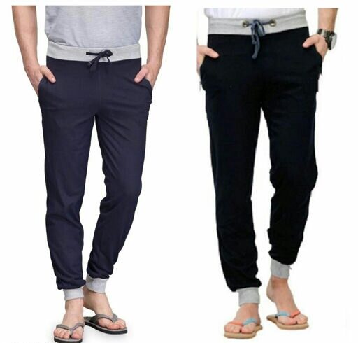 Men's Casual Solid Track Pants (Pack of 2)
