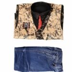 Ethnic Wear 3 Piece Suit Set with Shirt Trousers Tie and Gallace Waistcoat for Kids and Boys