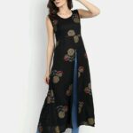 Women Rayon Flared Printed Kurti