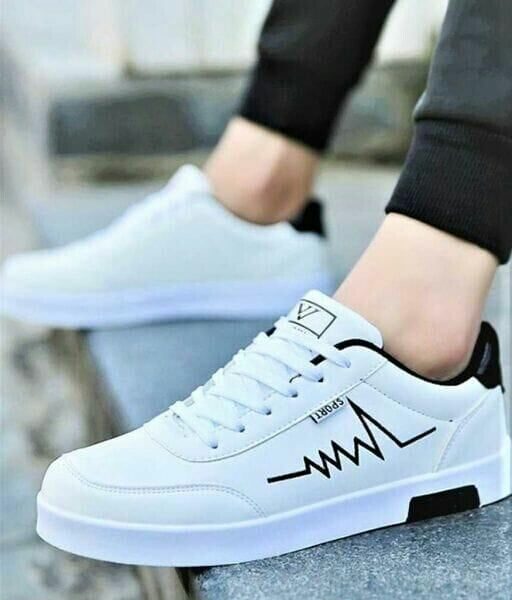 Trendy Graceful Men Casual Shoes (White)