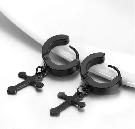Men Crucifix Earrings