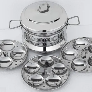 Stainless Steel Idli Maker/satti/Steamer/Boiler/Cooker/Panai (14 IDLY, 3 plates), Weight 1.400 Kg…