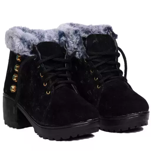 Women boots with fur ankle