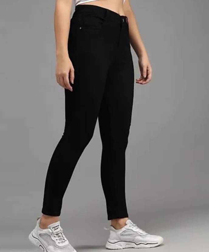 Single Button Stretchable Skinny Fit Ankle Length High Rise Denim Jeans