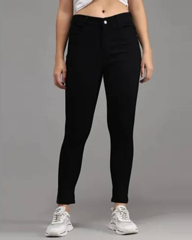 Single Button Stretchable Skinny Fit Ankle Length High Rise Denim Jeans