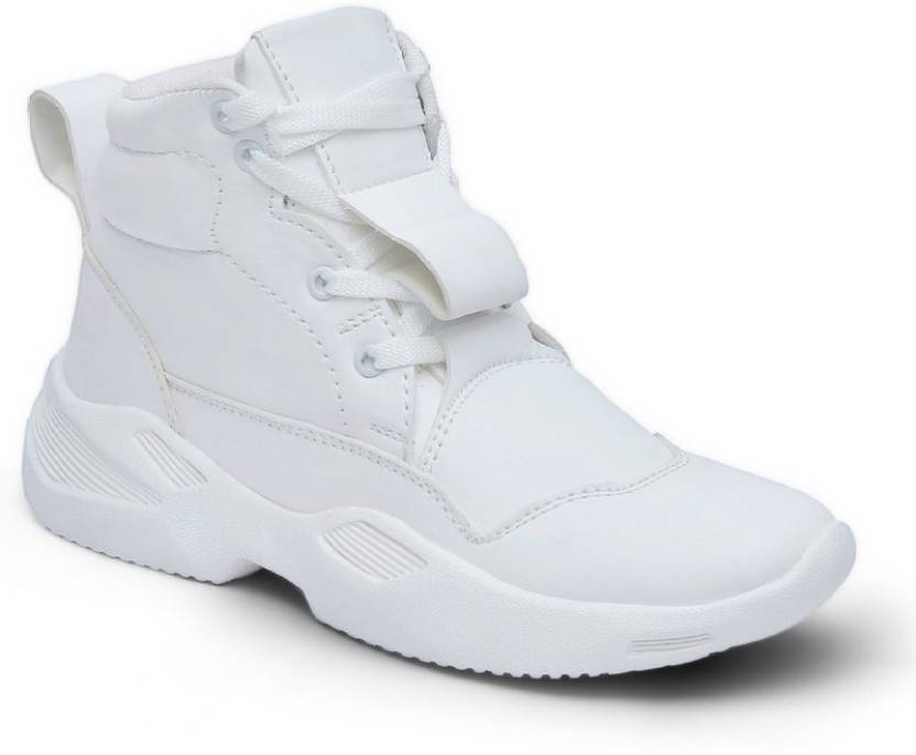 Plain-sport-boat Canvas Shoes For Men  (White)