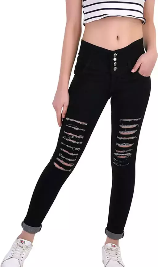 Women tore Denim Jeans