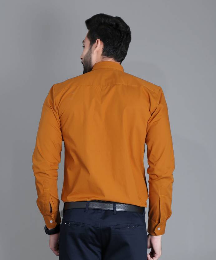 Men Slim Fit Solid Slim Collar Formal Shirt