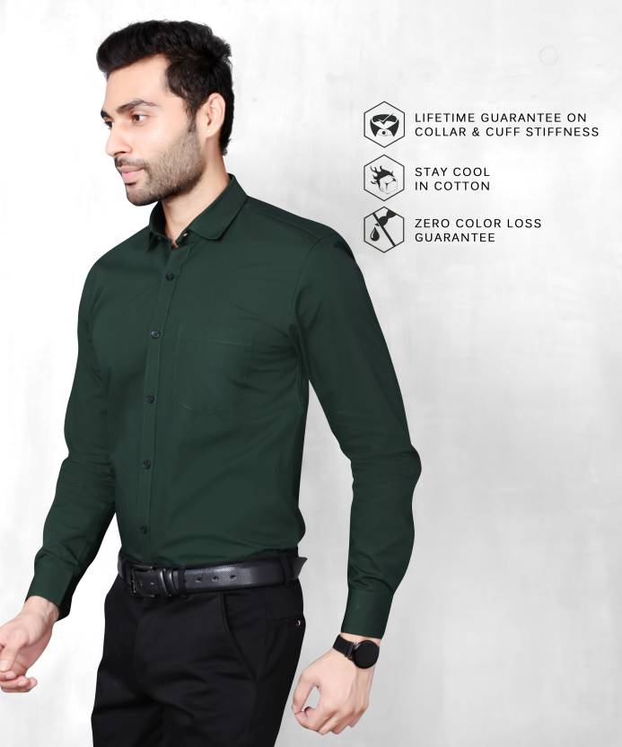 Men Slim Fit Solid Slim Collar Formal Shirt