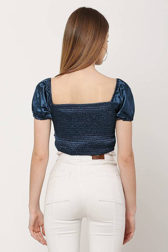 Casual Regular Sleeves Solid Women White Top