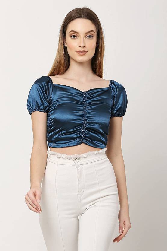 Casual Regular Sleeves Solid Women White Top