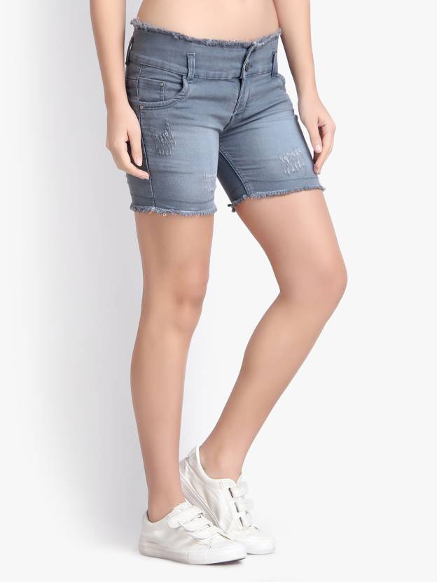 Solid Women Denim Shorts