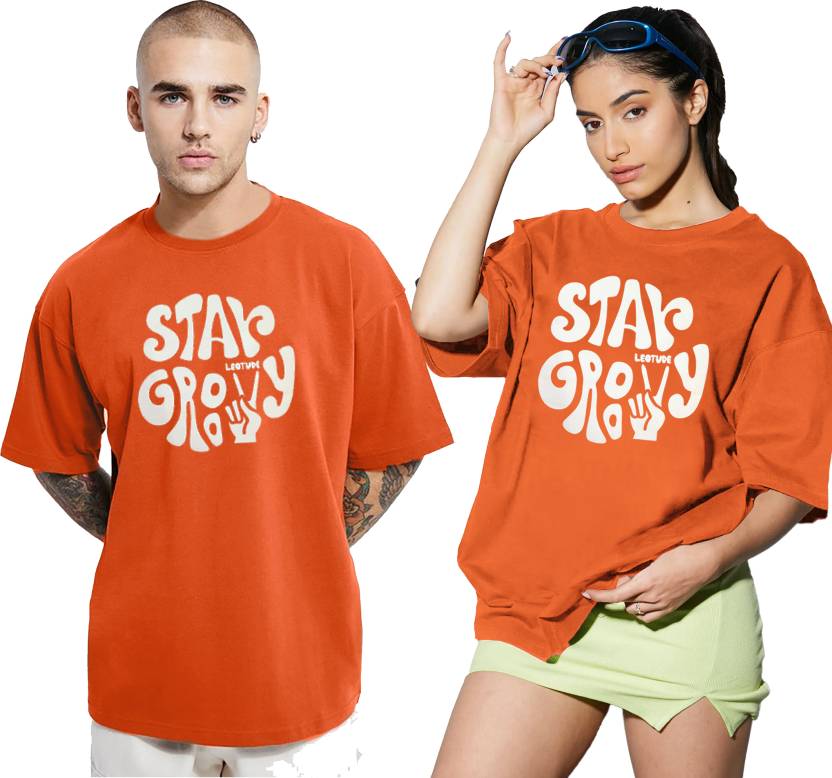 Oversized Half Sleeve Cotton-blend Women/Men's T-shirt